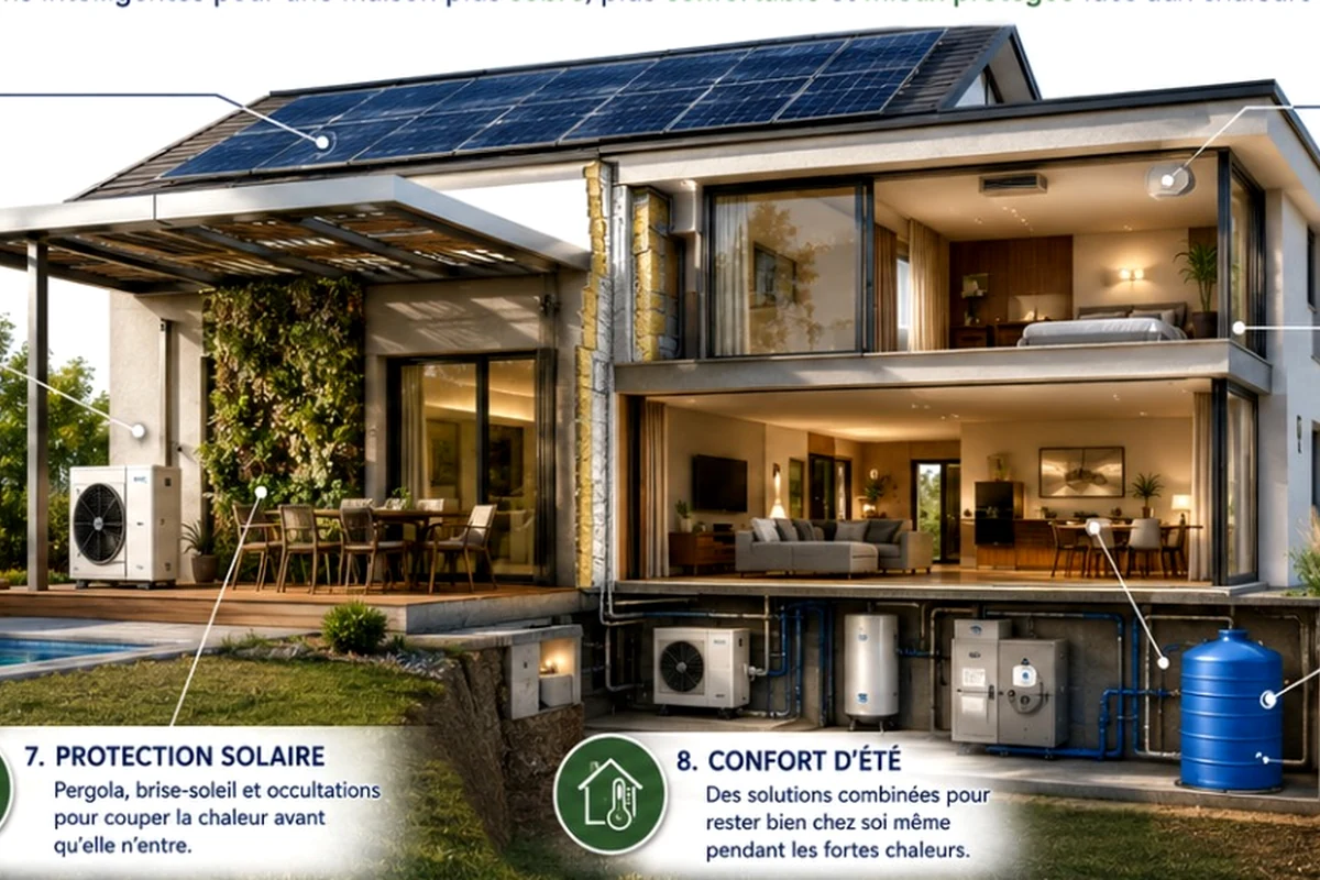Maison équipée de solutions de rénovation énergétique